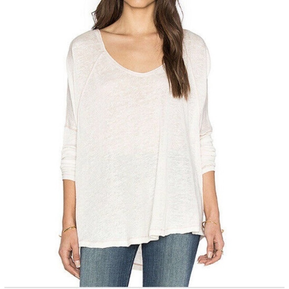 Free People Linen Blend Knit Top